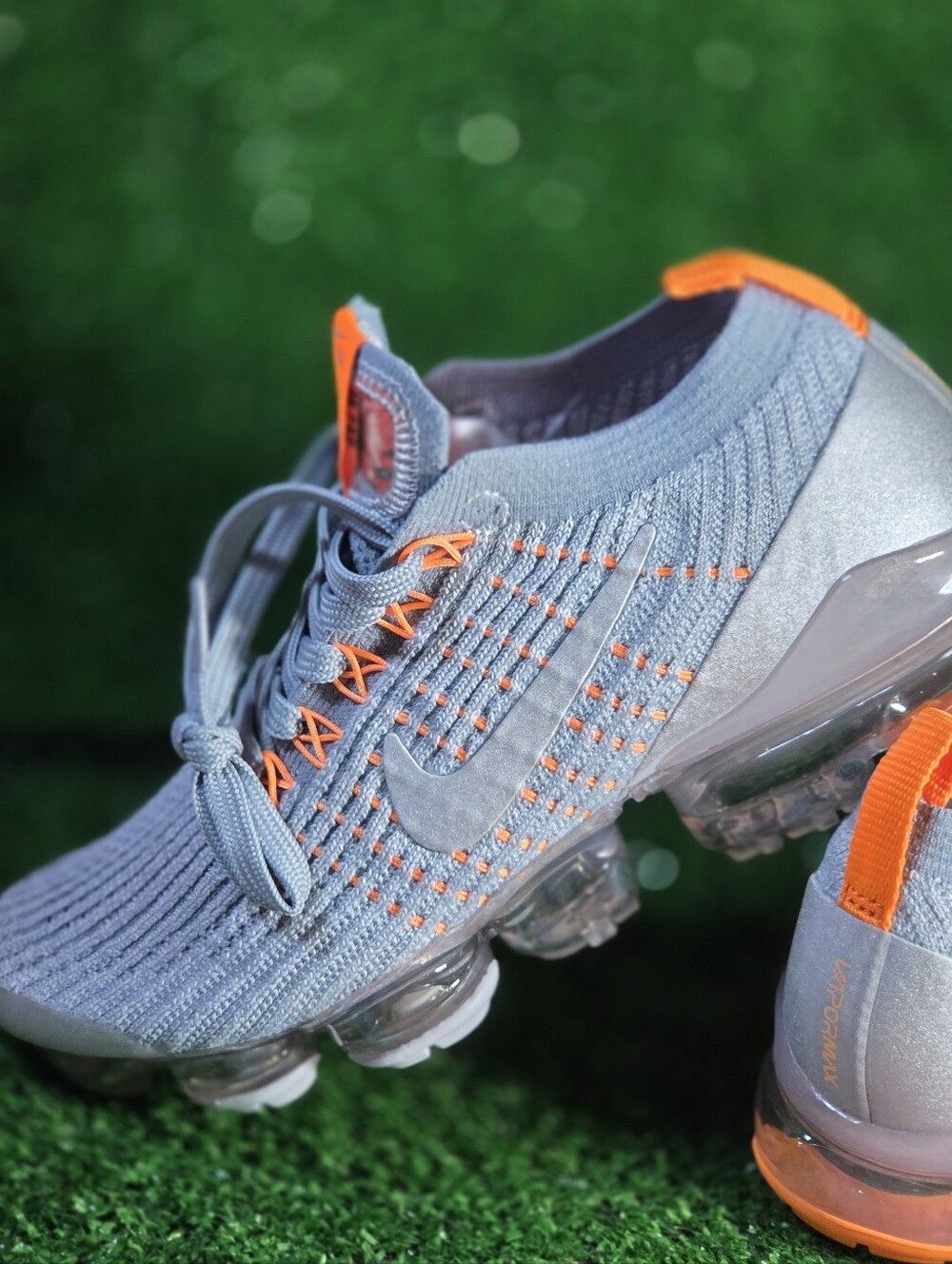 Nike Aviator Grey Orange Knit Sneakers Vapormax Men Size 7 - Picture 4 of 9